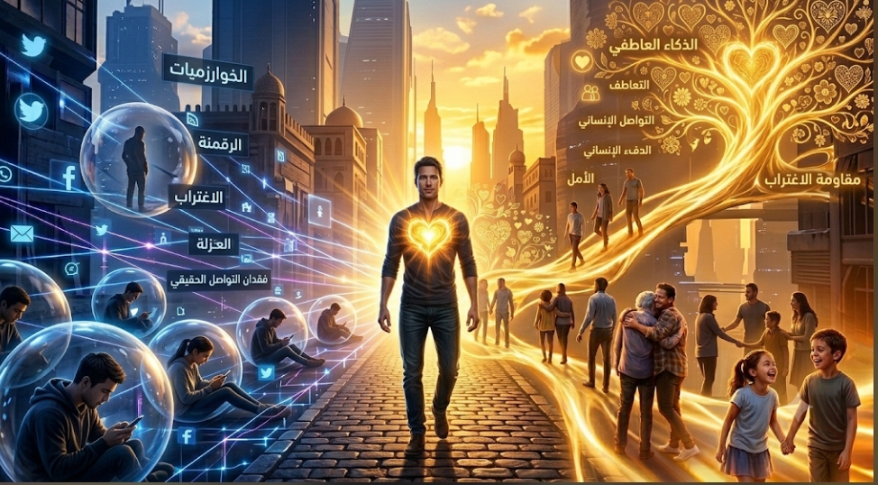 الذكاء العاطفي في زمن الرقمنة: هل أصبح الدفء الإنساني الخوارزمية الأنقى لمقاومة الاغتراب التكنولوجي؟